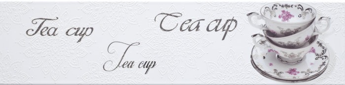 Decor Veronika Brillo Tea Cup Blanco 10x40 Monopole Ceramica