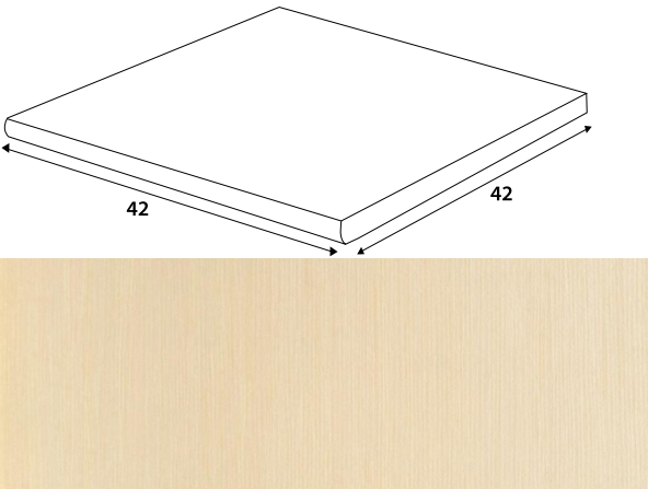 DCD4J363 Defile light beige right corner 42*42 RAKO