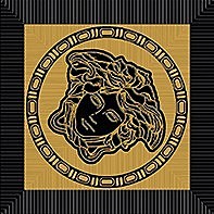 G0047120 Tozzetto Medusa Nero/Oro Nat 9,8x9,8 Versace (Gardenia Orchidea)
