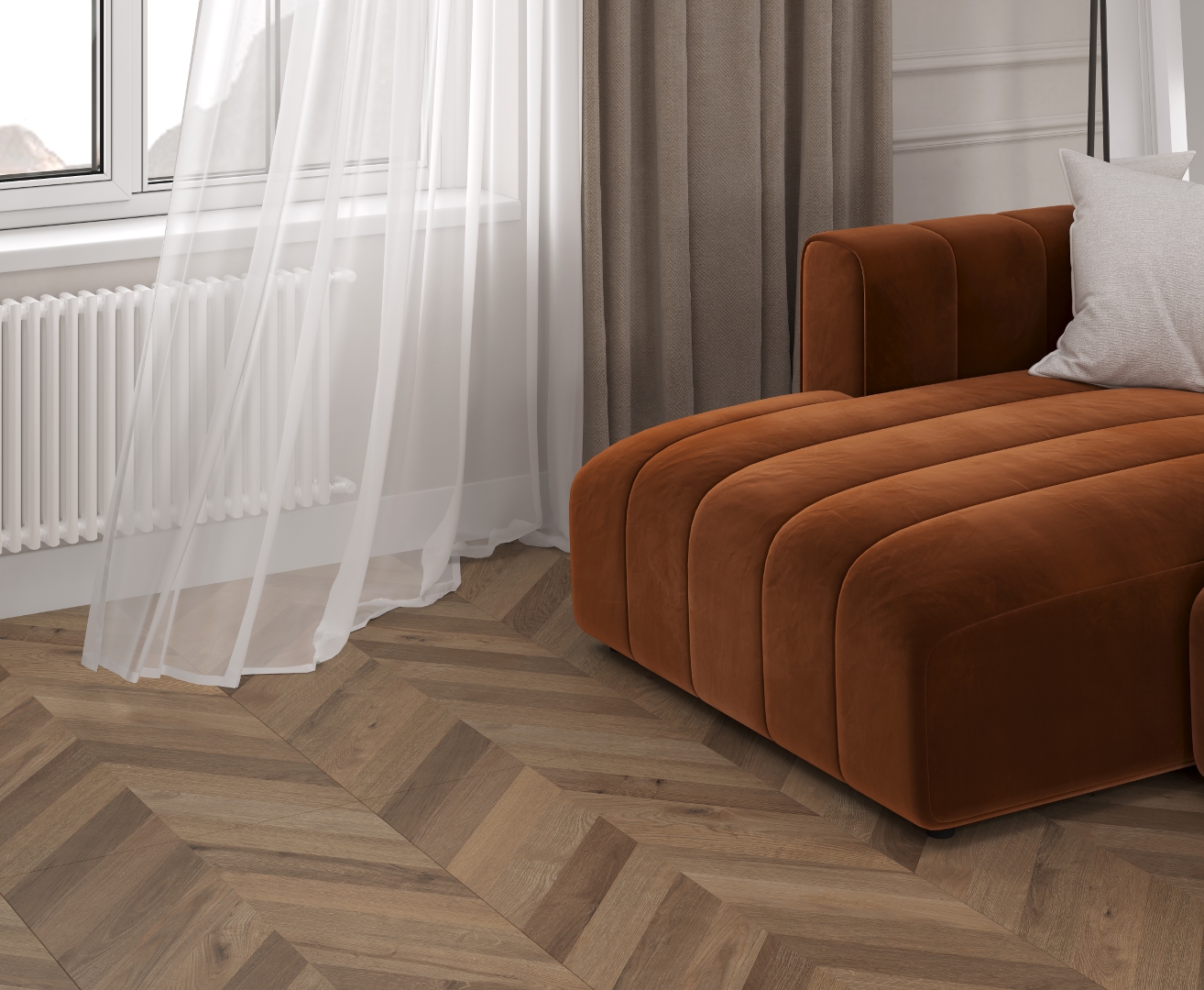 Wood Lux Walnut Chevron M Laparet