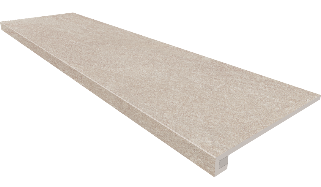 TN00 Ivory Неполированная без насечек 33x120 + Подступенок (14,5x120)) Estima