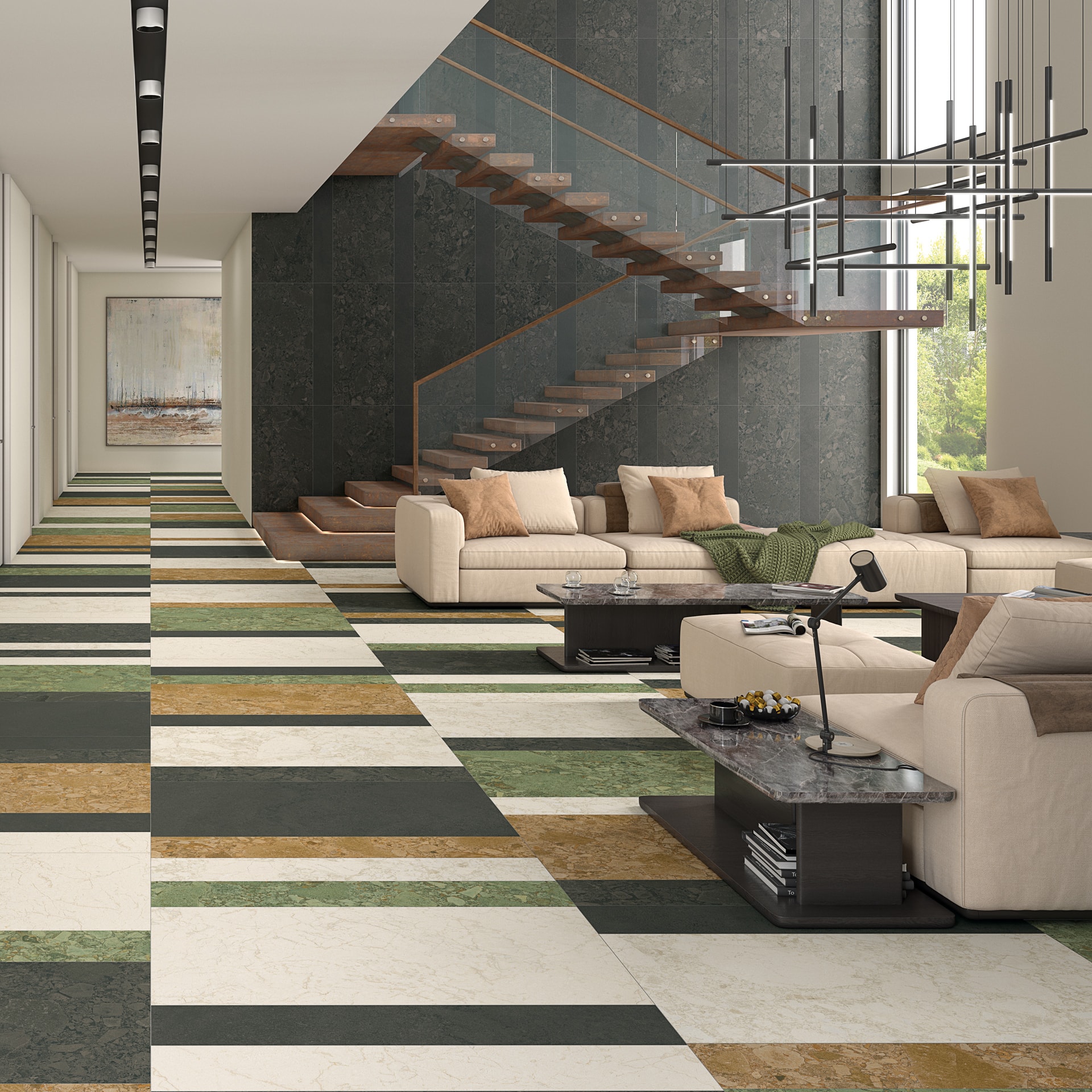 8ZF1 Black&Cream Green-R Giada 60x120 Arcana фото 8