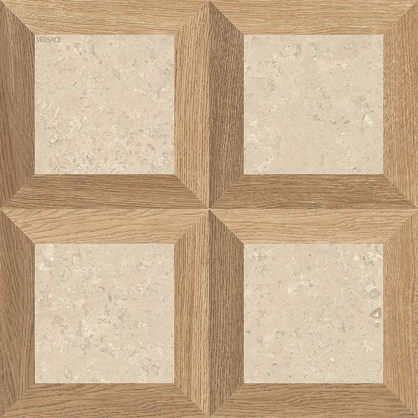 PF60017069 V Stone Frame Beige Nat Rett 8.5mm 60x60 Versace (Gardenia Orchidea) фото 4