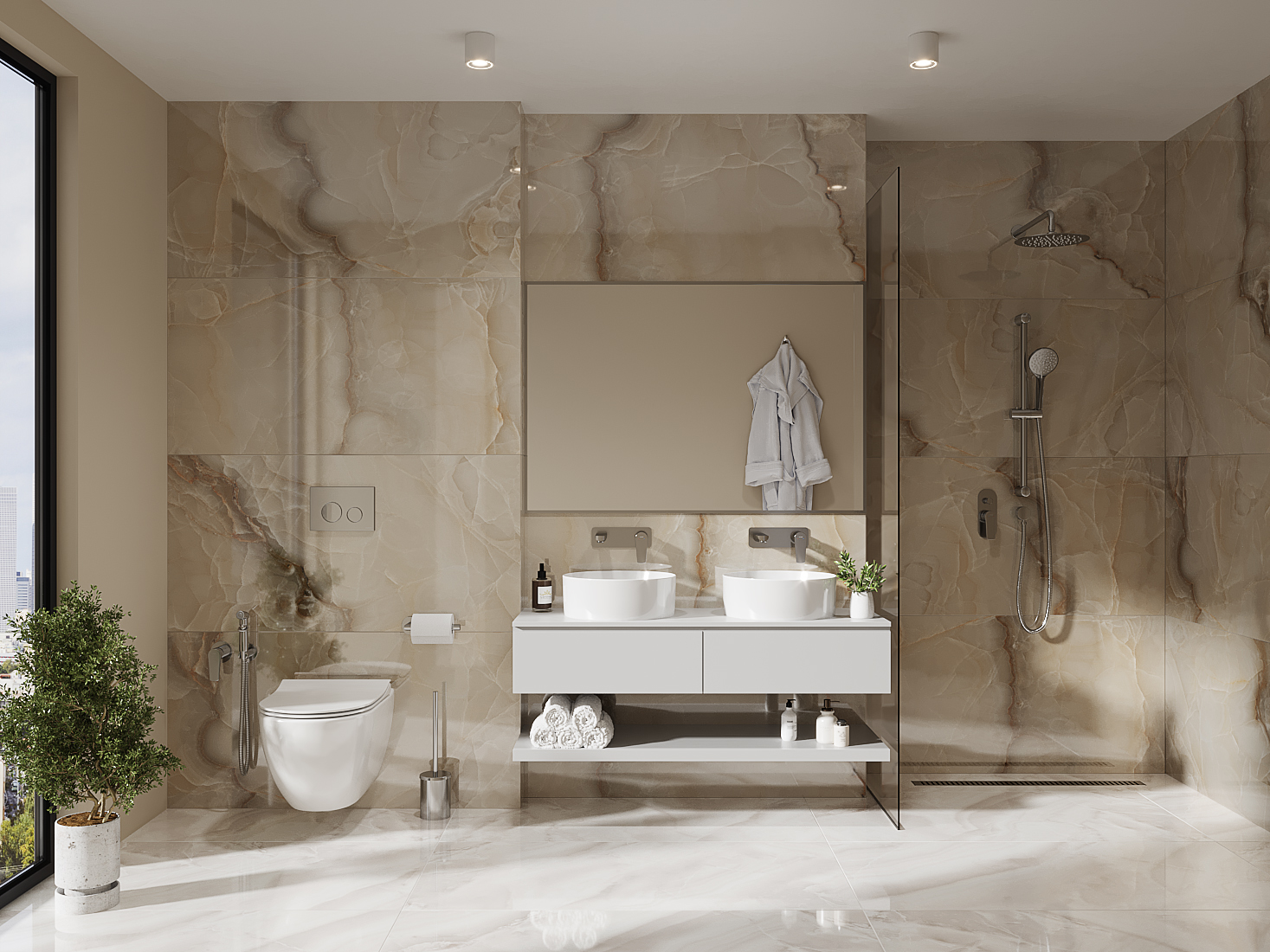 17435 Lina полированный серый ректификат 60x120 Cersanit