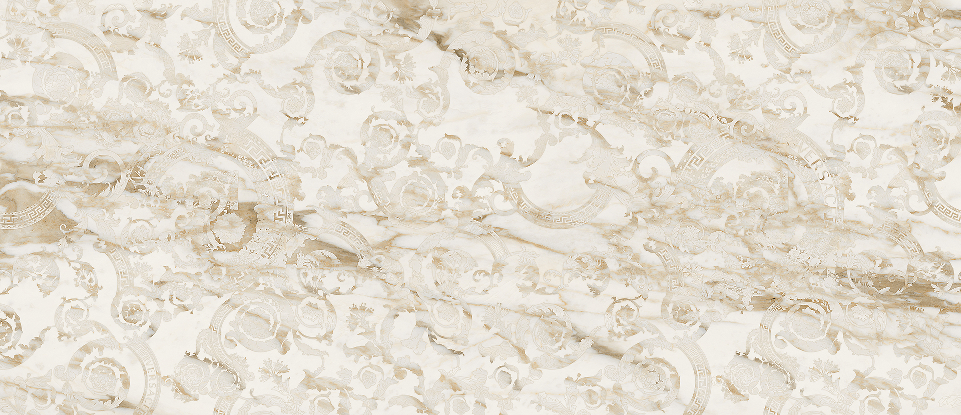 G67522 Calacatta Bright Megabarocco Lux R 120x280 Versace (Gardenia Orchidea) фото 3