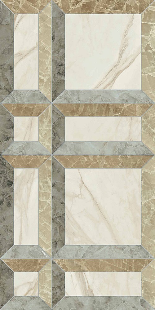 PF60014087 Tarsia Frame Avorio Deco Lux 3D Rett 60x120 Versace (Gardenia Orchidea)