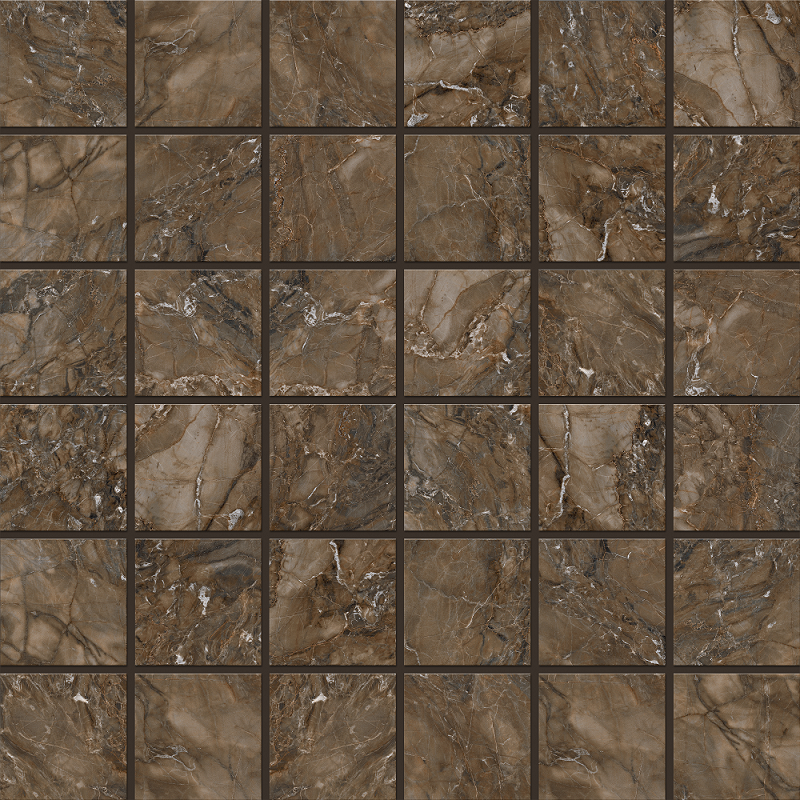 BR04 Bernini Dark Brown Мозаика полированная (5х5) 30x30 Estima