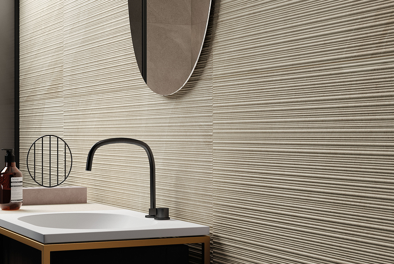 SL05BAR Shale Dark Ribbed Sq 60x120 Italgraniti
