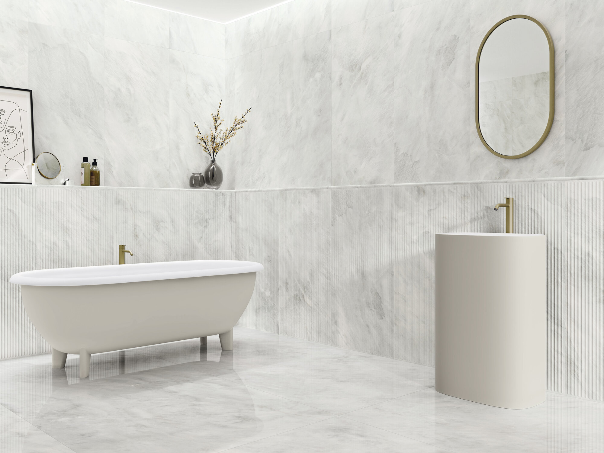 A040476 Alexandria Klebb White Matt Rect 60x120 Ape Ceramica