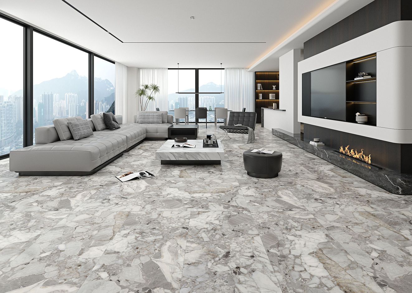 BHC-6006 Aragonite White Semi-Polished 600x1200x10 Basconi Home фото 3