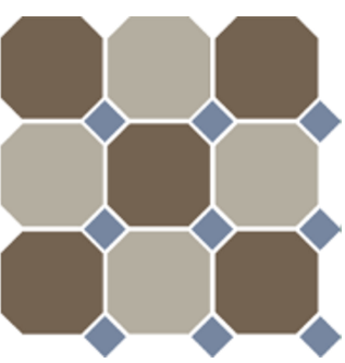 4429+01 OCT11-B Coffe Brown 29 Beige 01 OCTAGON/Blue Cobalt 11 Dots (лист 30х30 9 штук+вставки) Top Cer