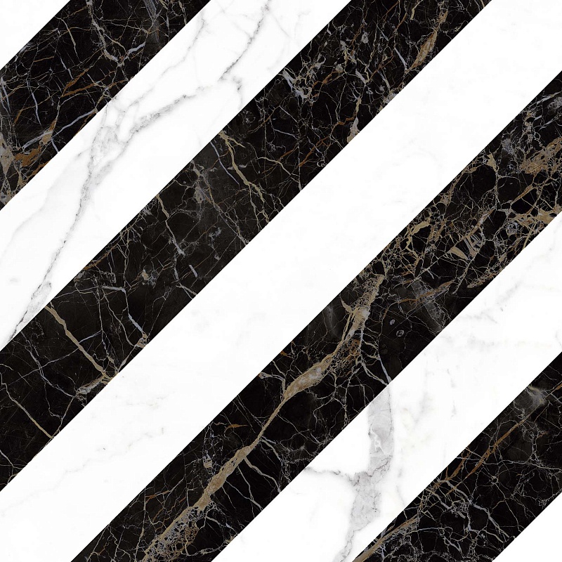 MMRA Allmarble Decoro Lux Statuario-Altissimo-St.Laurent 60x60 MARAZZI Italy