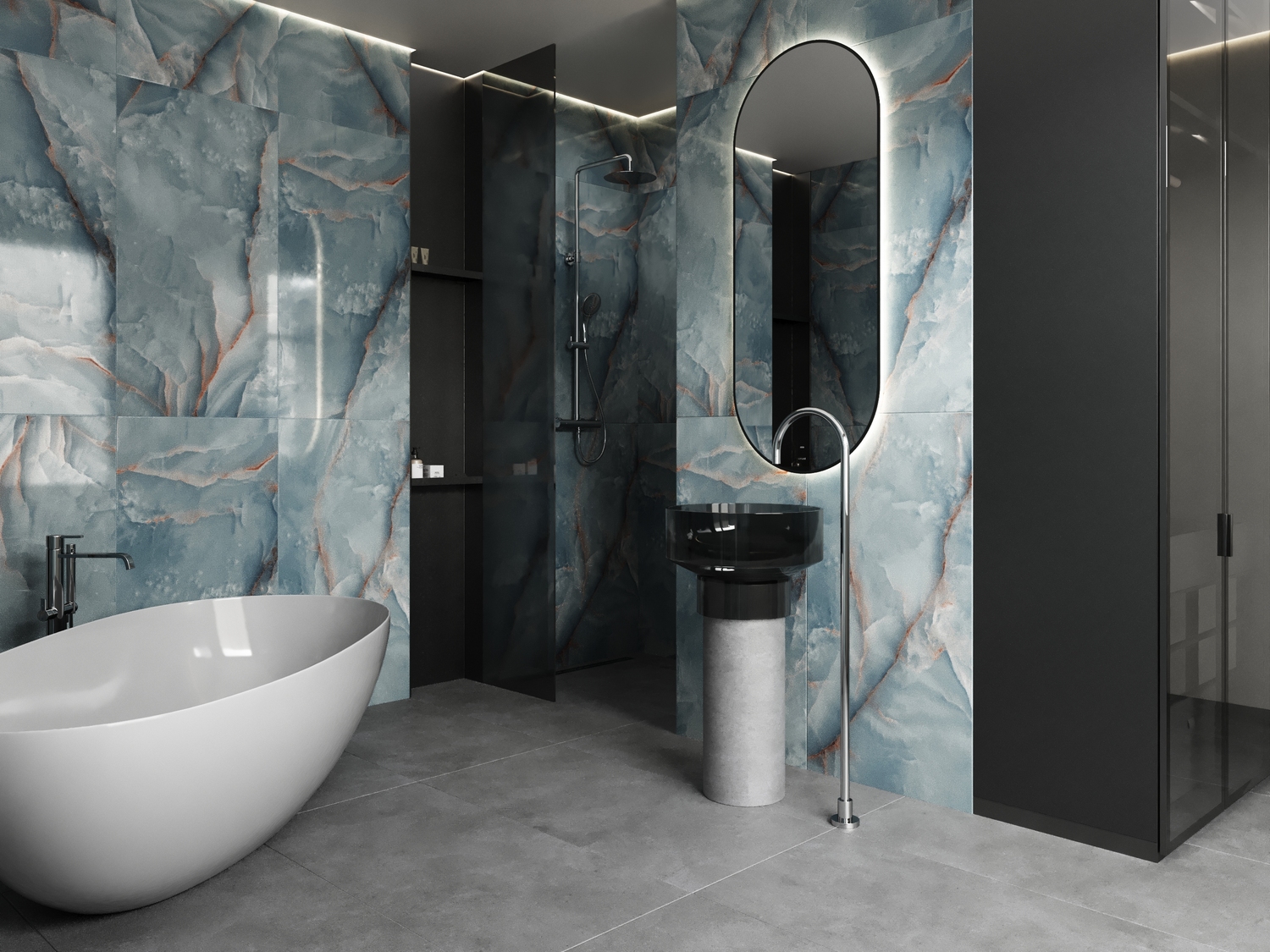 17437 Marina полированный HG голубой ректификат 60x120 Cersanit