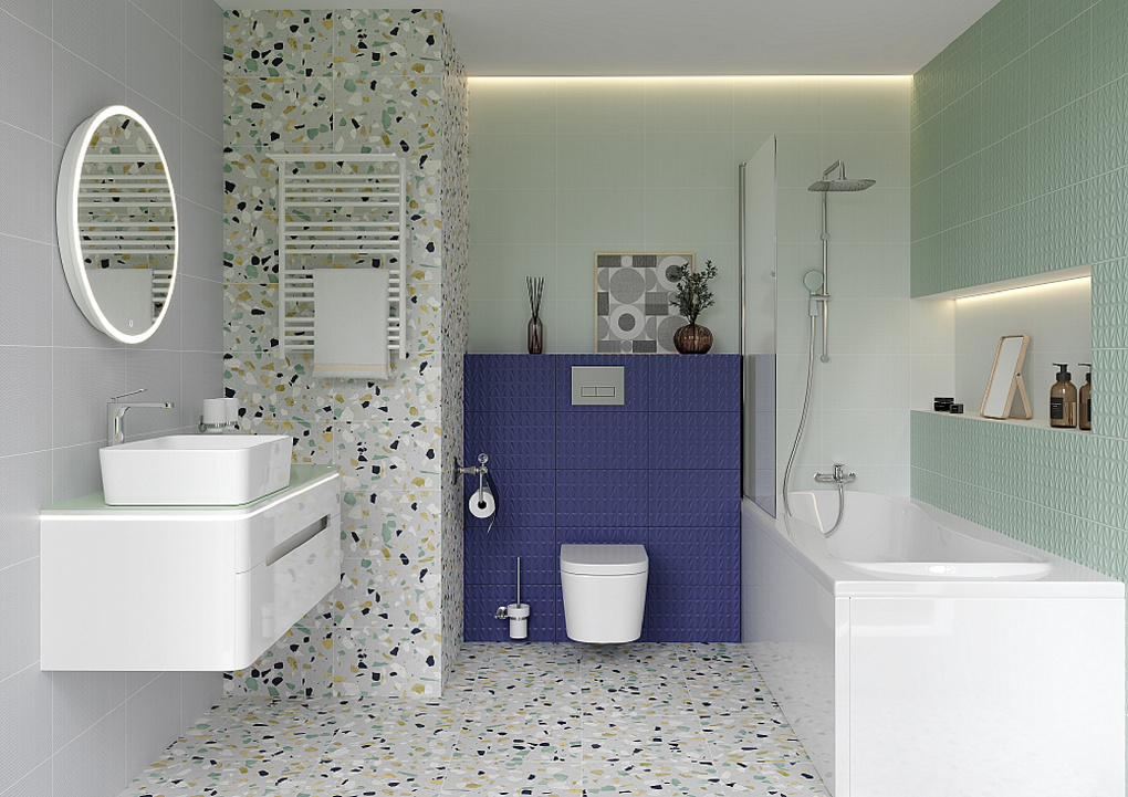 010100001198 Конфетти голубой верх 01 25х40 Gracia Ceramica фото 2