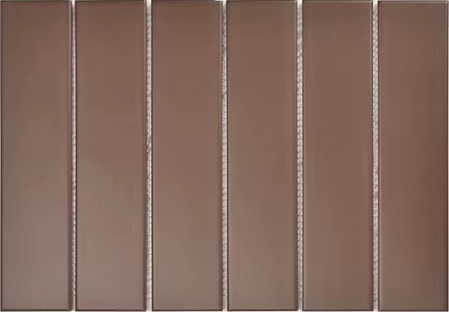 Y45P827 Strip Коричневая матовая 4.5x19.5 28.8x19.5 Porcelain mosaic