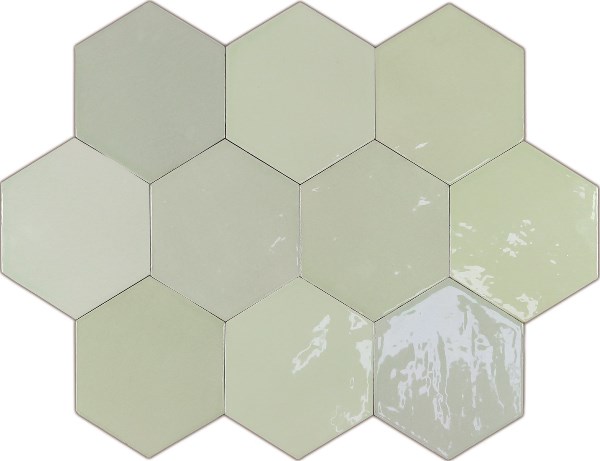 122083 ZELLIGE HEXA MINT 10,8x12,4 WOW
