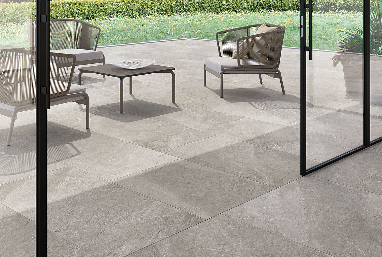 SL05BAR Shale Dark Ribbed Sq 60x120 Italgraniti