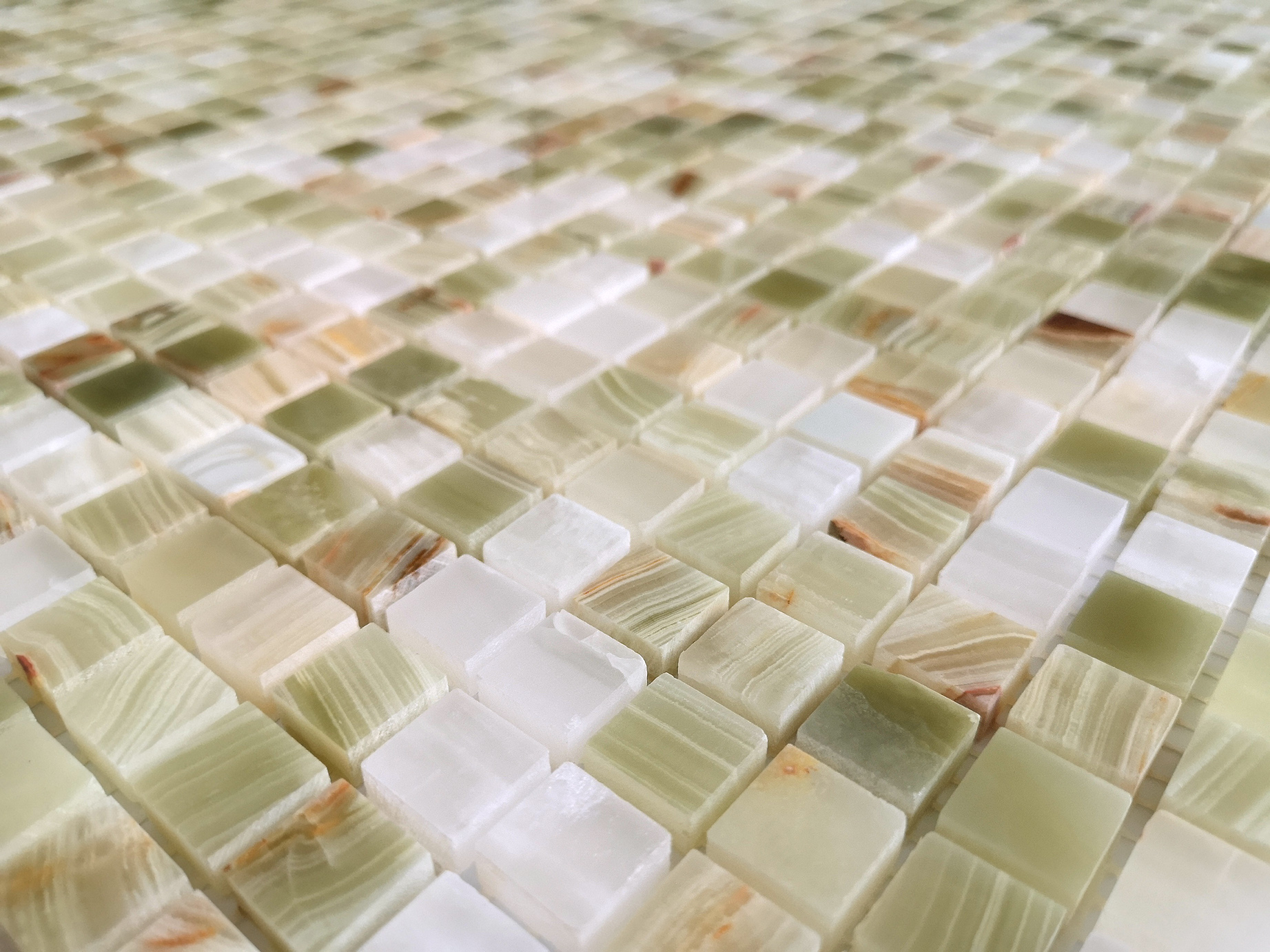 Pietrine Onice Jade Bianco POL 2.3x2.3 29.8x29.8 Caramelle Mosaic фото 20