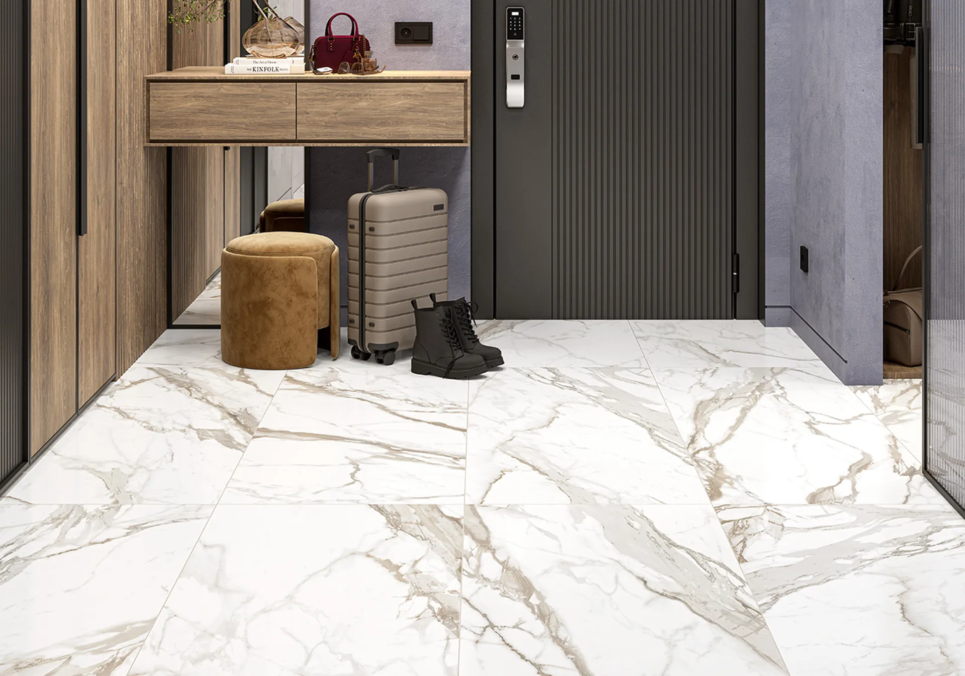 GFU6060CLG04R Calacatta Gold матовый карвинг 600x600x9 Alma Ceramica (Уралкерамика) фото 15