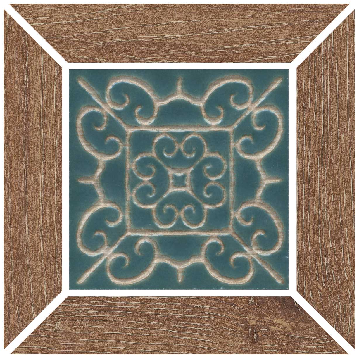 ID155 Вставка Тровазо наборный бежевый тёмный матовый 13x13x0,9 Kerama Marazzi