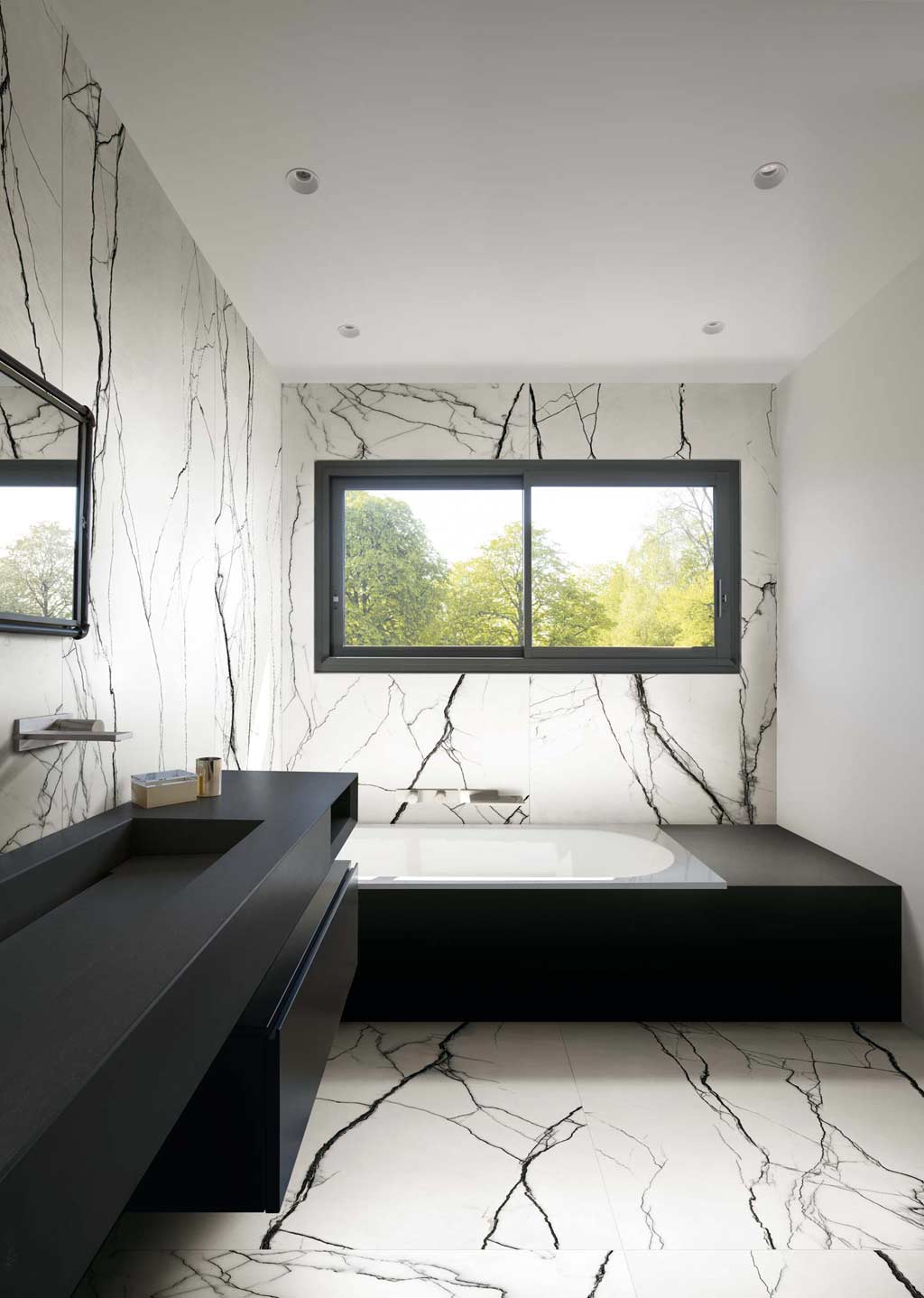 B&W Marble Floor Gres