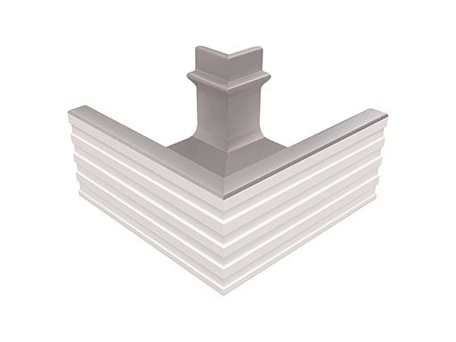 KP149.1 Переливной лоток керамический наружный угол Grey 25,5x25,5 Serapool