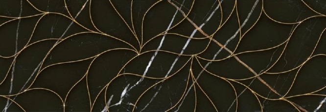 588112002 Black&Gold Struttura Decor 24.2x70 Eletto Ceramica