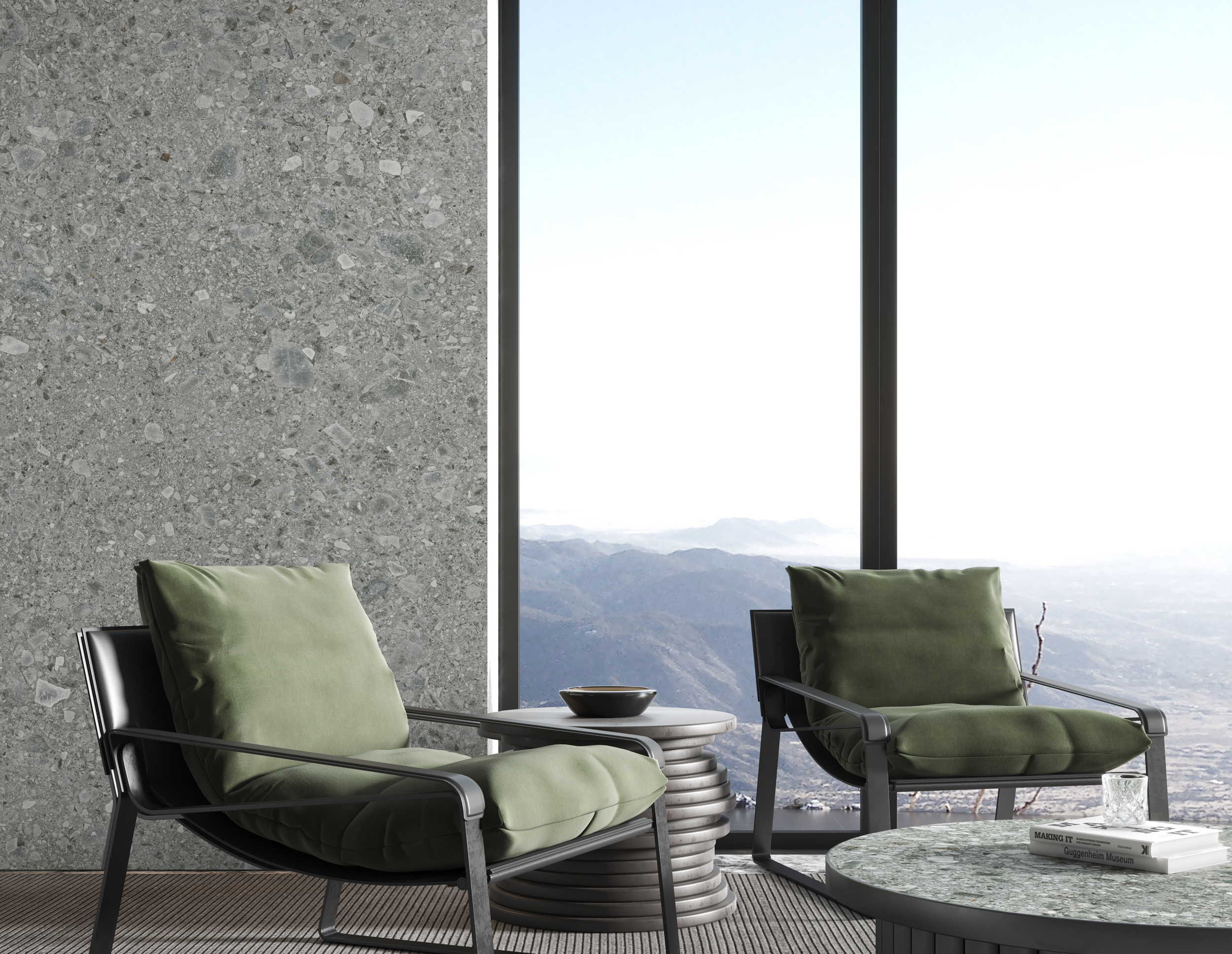 Terrazzo Light Grey Спеченный камень 1200x2700x6 Delfone фото 3