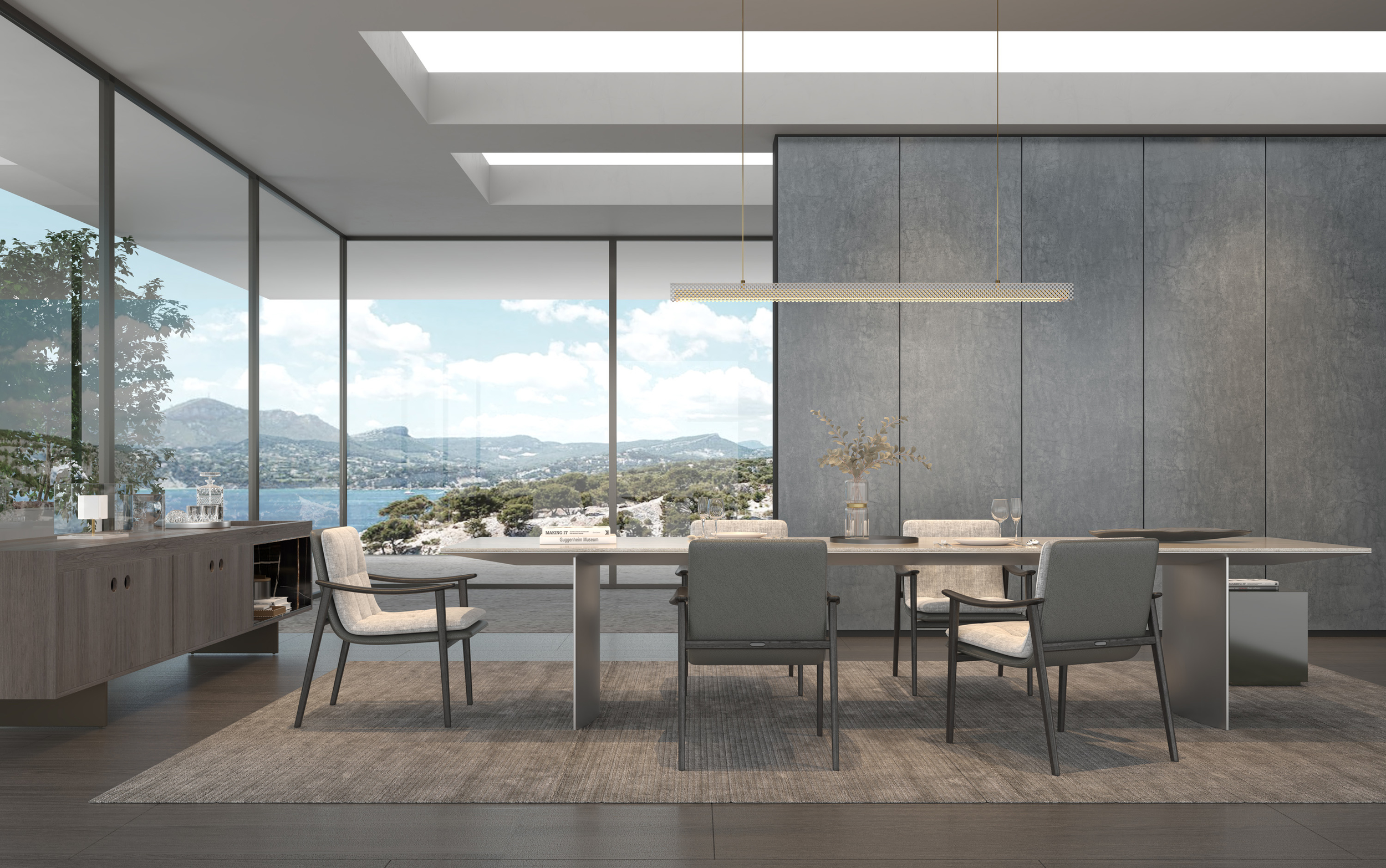 Portland Grey Matt Спеченный камень 1200x2700x3 Delfone фото 2