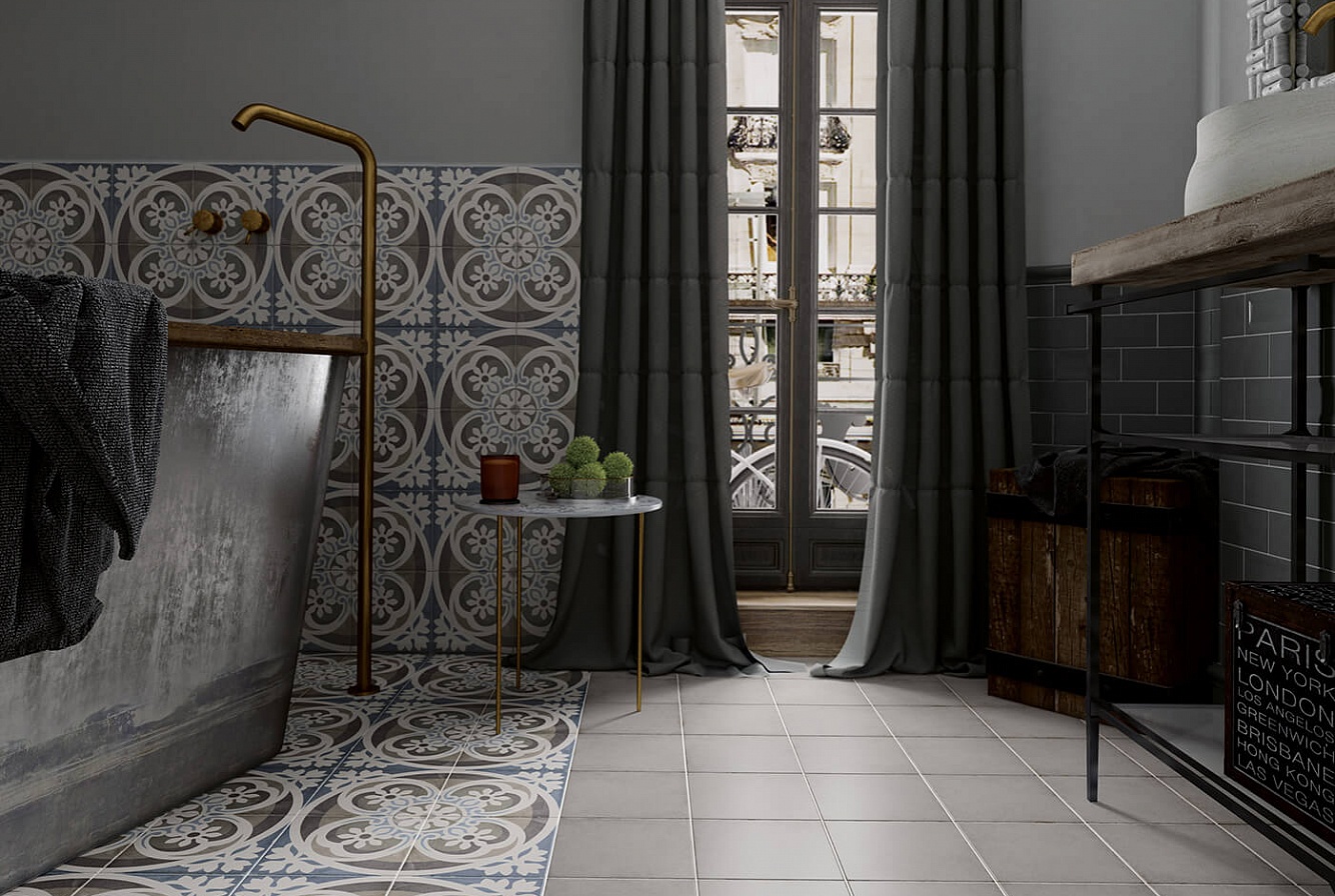 24417 ART NOUVEAU KARLSPLATZ GREY 20*20 EQUIPE