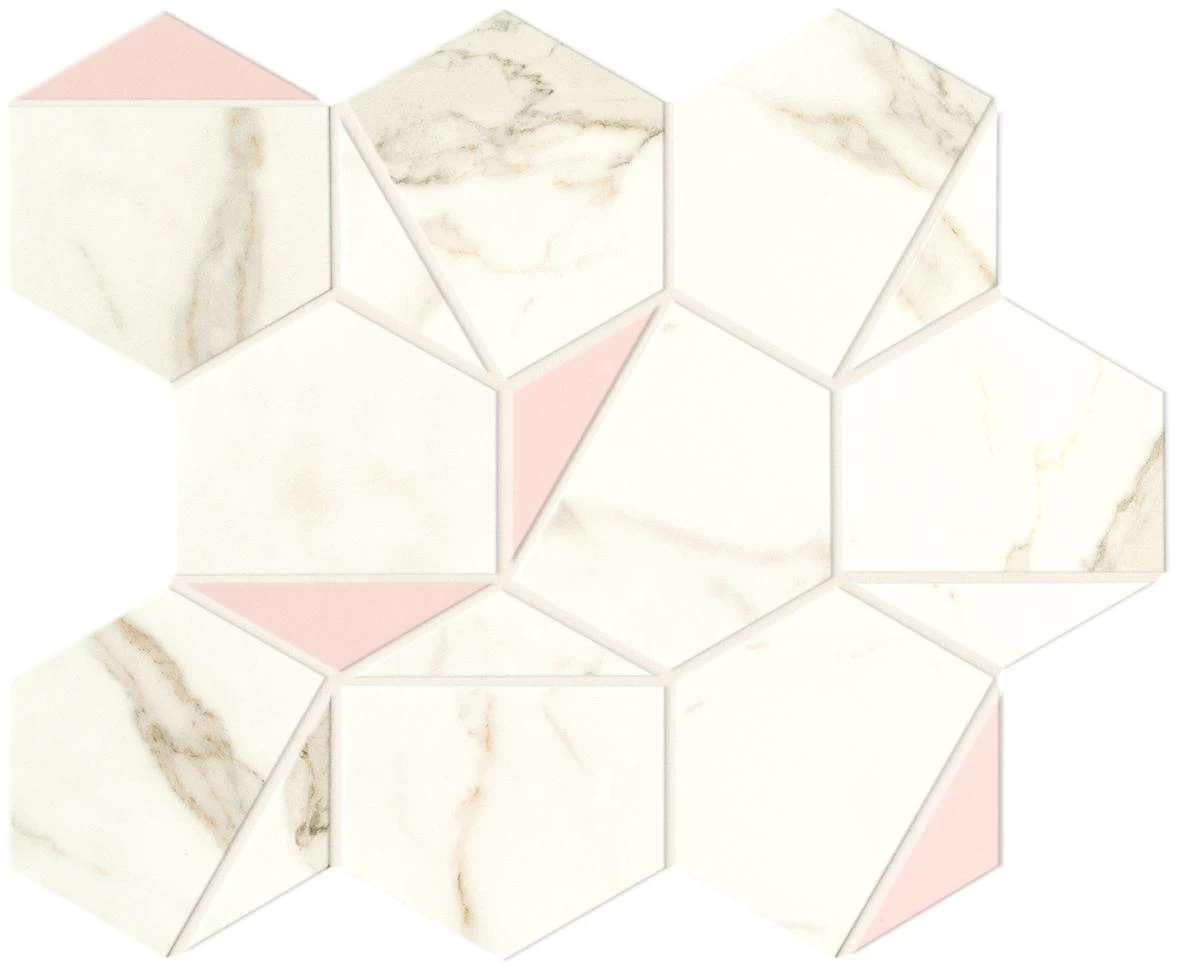 A4WS Marvel Calacatta Prestigio Rose Hex Silk 25,1x29 Atlas Concorde