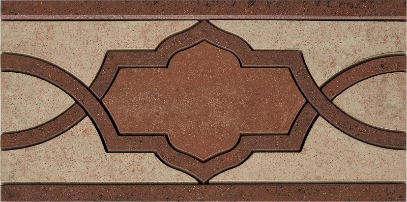 Fascia Rinascimento B Palissandro (Palissandro, Madras Pink, Rosso Soraya) 15x30 Casalgrande Padana
