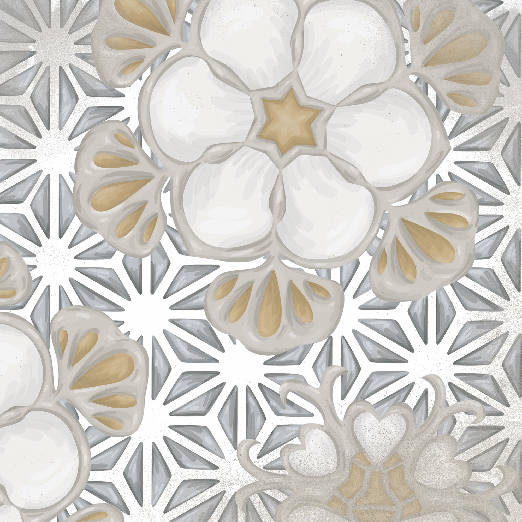 Flore Gris 20x20 (микс) VIVES