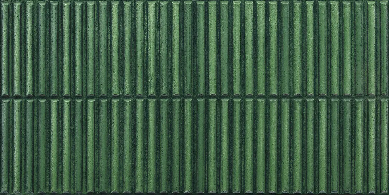 05233 Homey Stripes Green Glossy Ret 30x60 Ceramiche Piemme