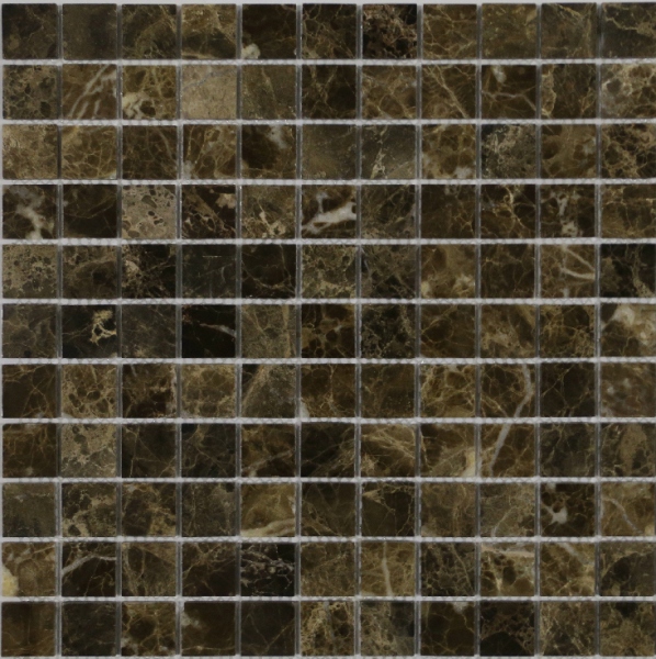 Emperador Dark POL 4.8x4.8x7 30.5x30.5 Caramelle Mosaic