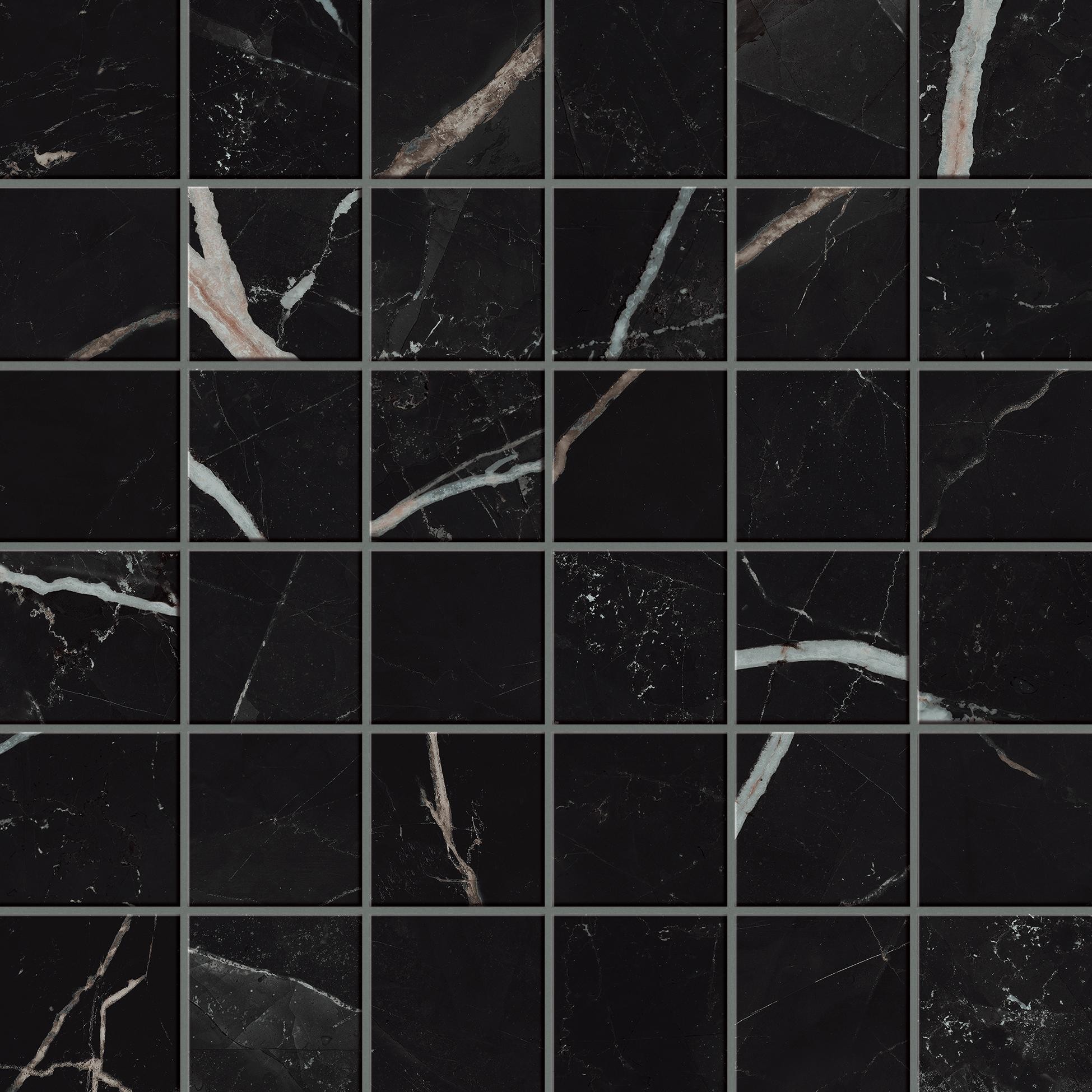 610110000815 Empire Calacatta Black Mosaic Lap 30x30 Atlas Concorde Russia