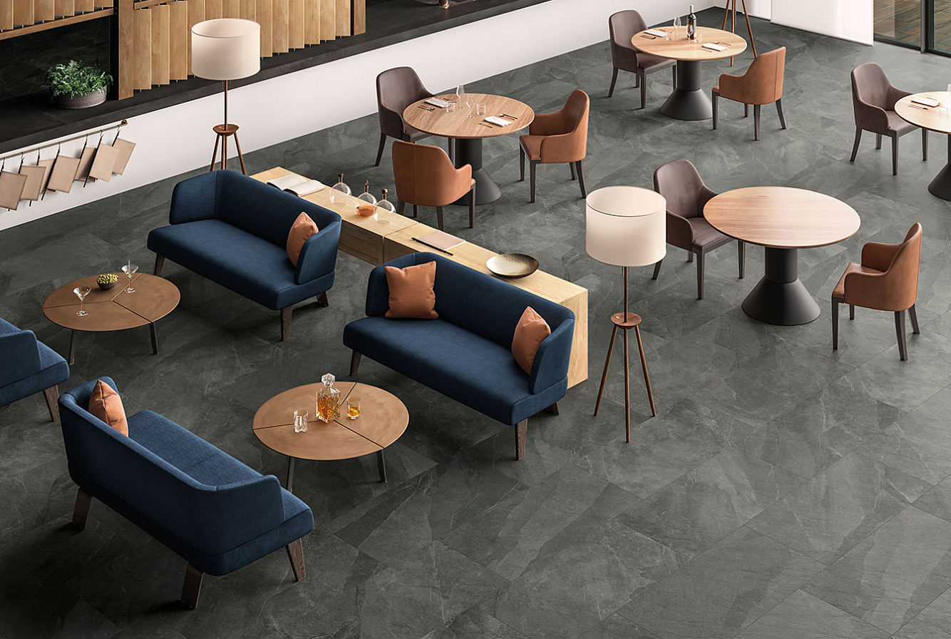 SL05BAR Shale Dark Ribbed Sq 60x120 Italgraniti