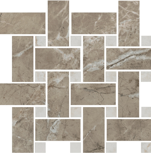 T038/SG6541 Серенада мозаичный бежевый тёмный лаппатированный 32x32 Kerama Marazzi
