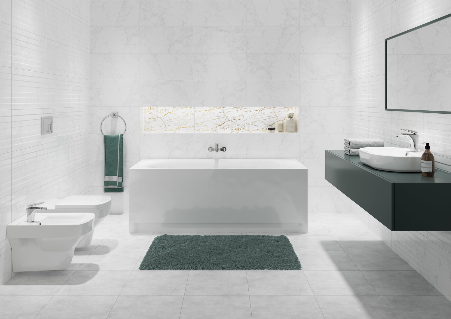 KT2L051DT Calacatta вставка узор белый 29,8x59,8 Cersanit