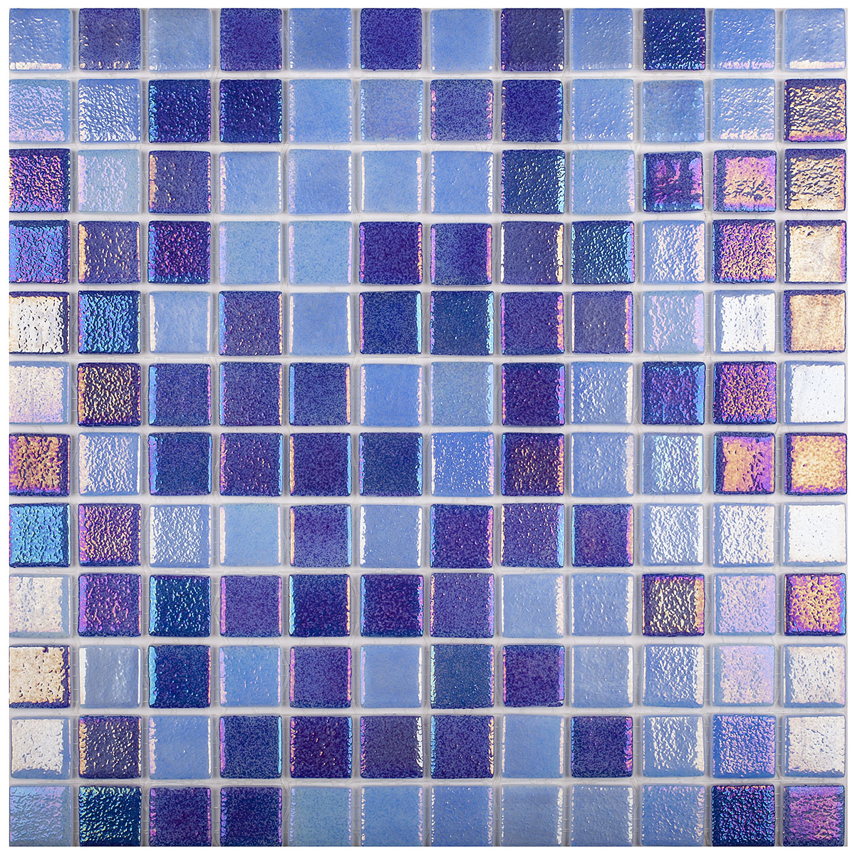 Мозаика Shell Mix Deep Blue 552/555 (2.5х2.5) 31,7х31,7 Vidrepur