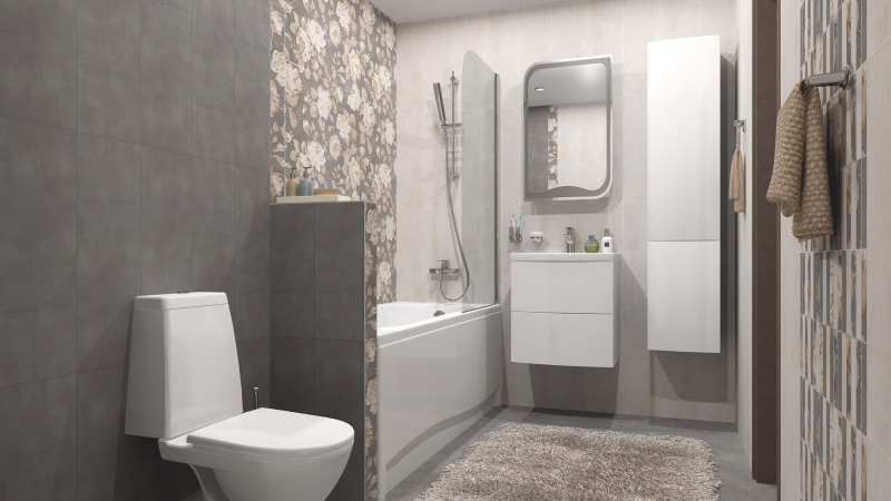 Fiori Grigio Бордюр металлизированный 1506-0101 6,5х60 Lasselsberger