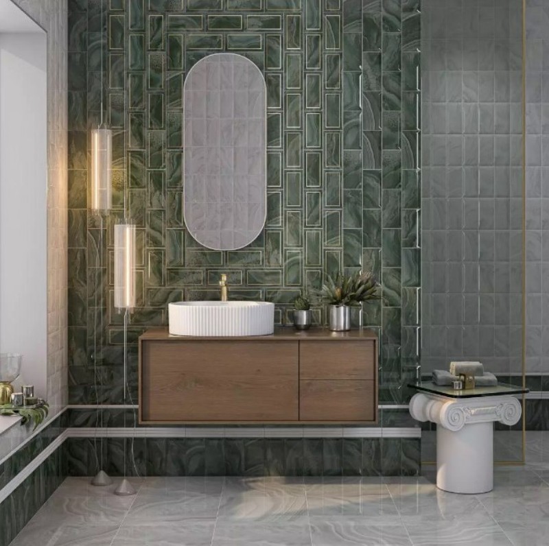 OS/C275/19077 Сеттиньяно зеленый глянцевый 9,9x20 Kerama Marazzi