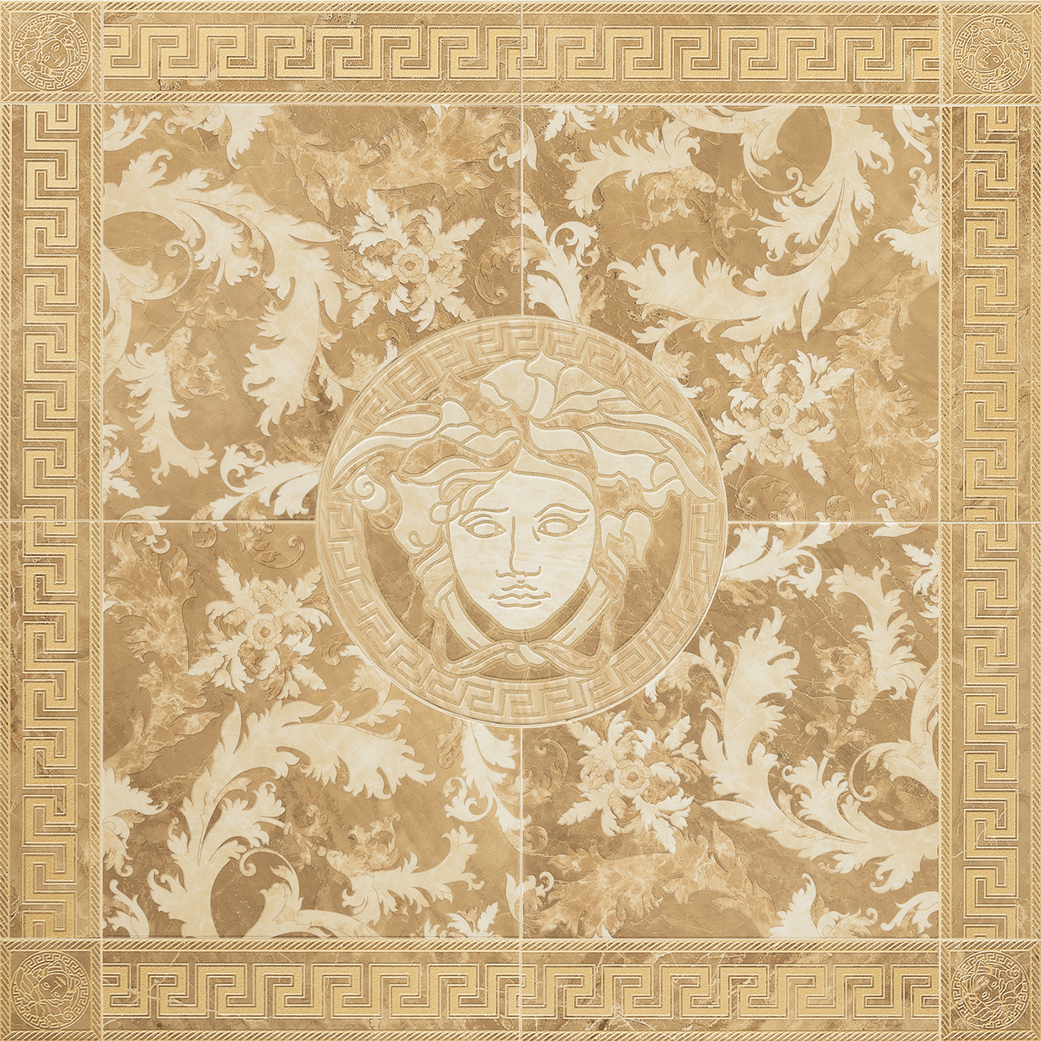 240422 MARBLE ROSONE ORO 117,2x117,2 Versace (Gardenia Orchidea)