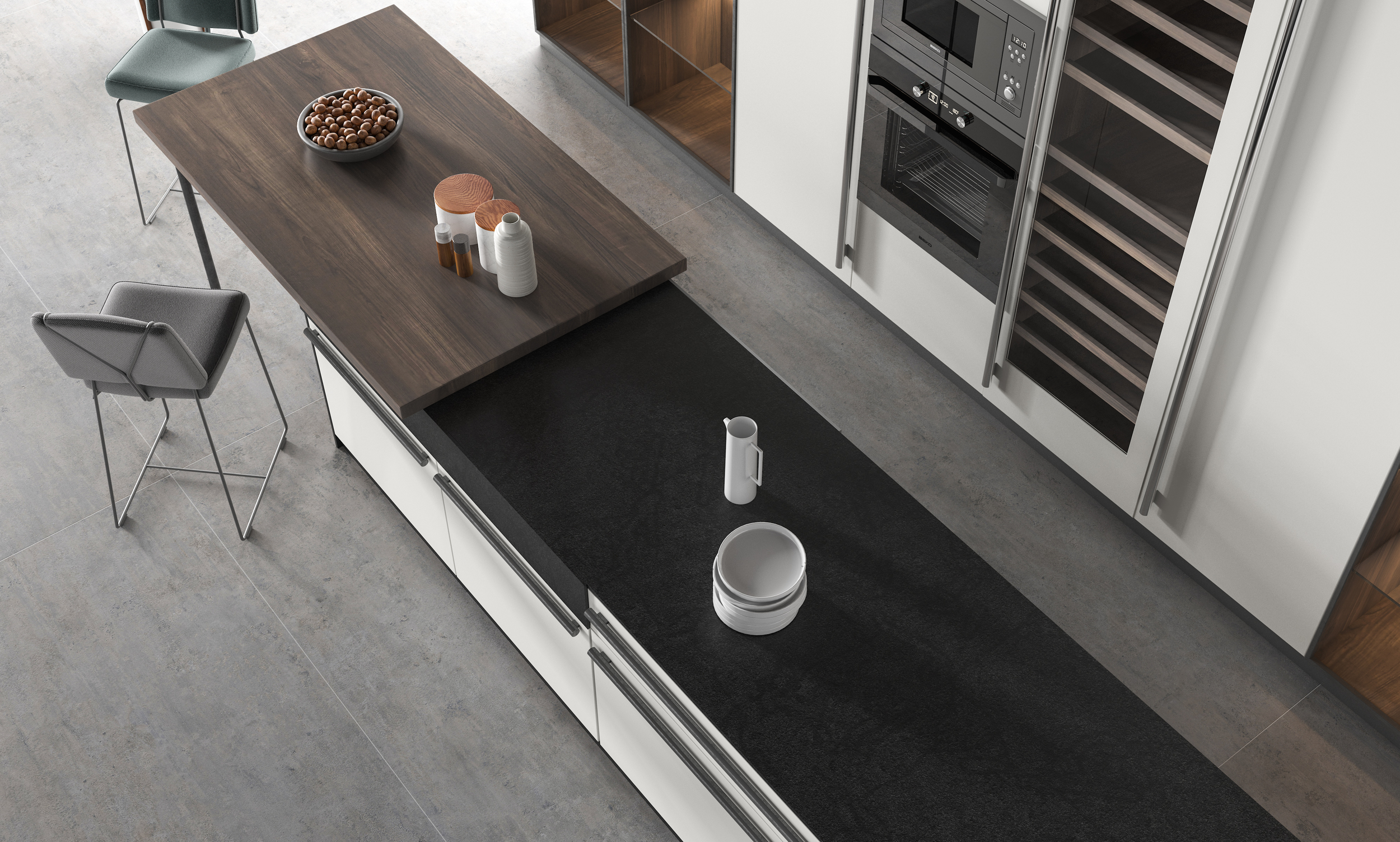 Black Aurora Спеченный камень сатин текстурированный 1600x3200x12 Delfone фото 6