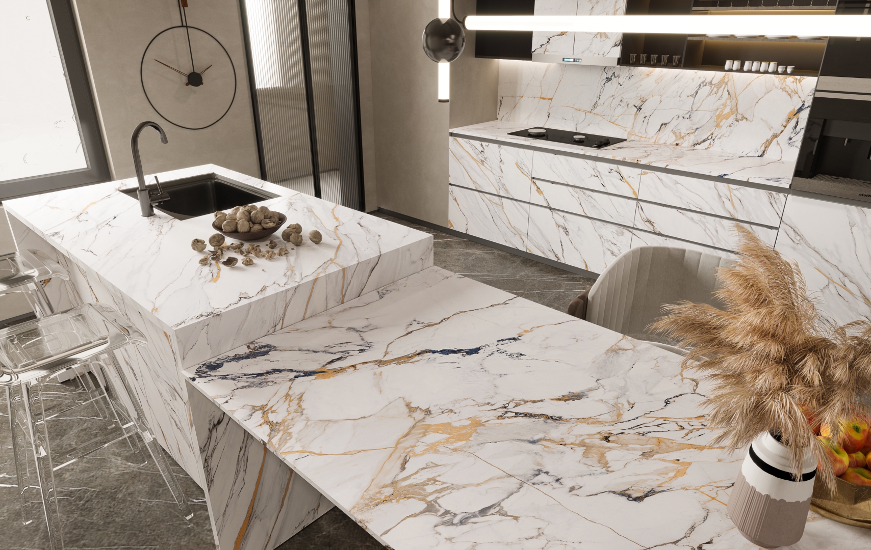 Gilt Years Polished Спеченный камень 1600x3200x6 Delfone фото 6