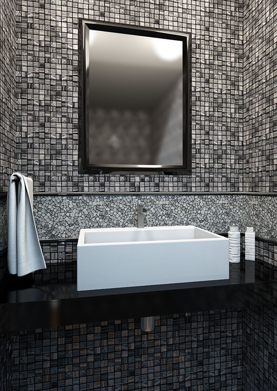 MSD-428 (MSDH-428) мозаика Стекло+Мрамор 25,8х25,8 300x300 Natural