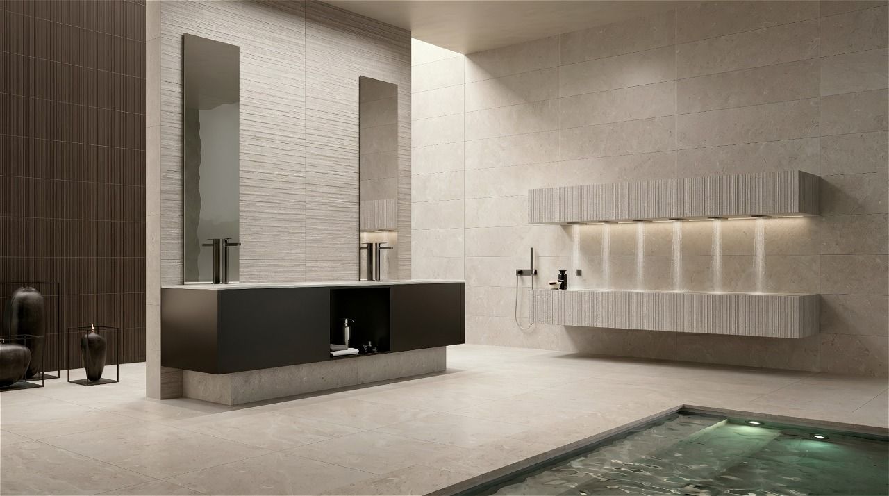 344 Аляска Лайт рельеф вертикальный 32,5х100 Eurotile Ceramica фото 10
