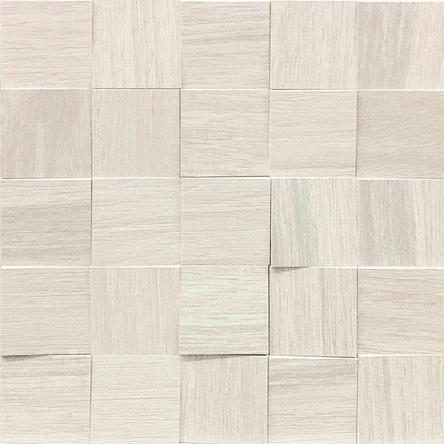 742055 Wooden White Mosaico 3D Inclinato Nat 6x6 30x30 Casa Dolce Casa
