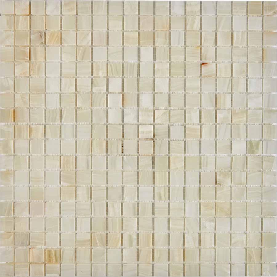 PIX200 White onyx из оникса полированная 15x15 305х305х6 Pixmosaic