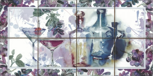 Composicion Acuarela Vino 20х40 Absolut Keramika